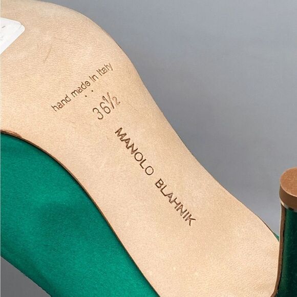 Manolo Blahnik Hangisi 70MM Embellished Satin Pumps size 36.5 - Picture 14 of 14
